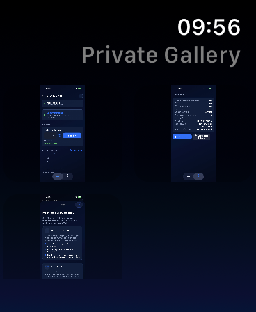 Galerie photo privée de WatchX sur Apple Watch